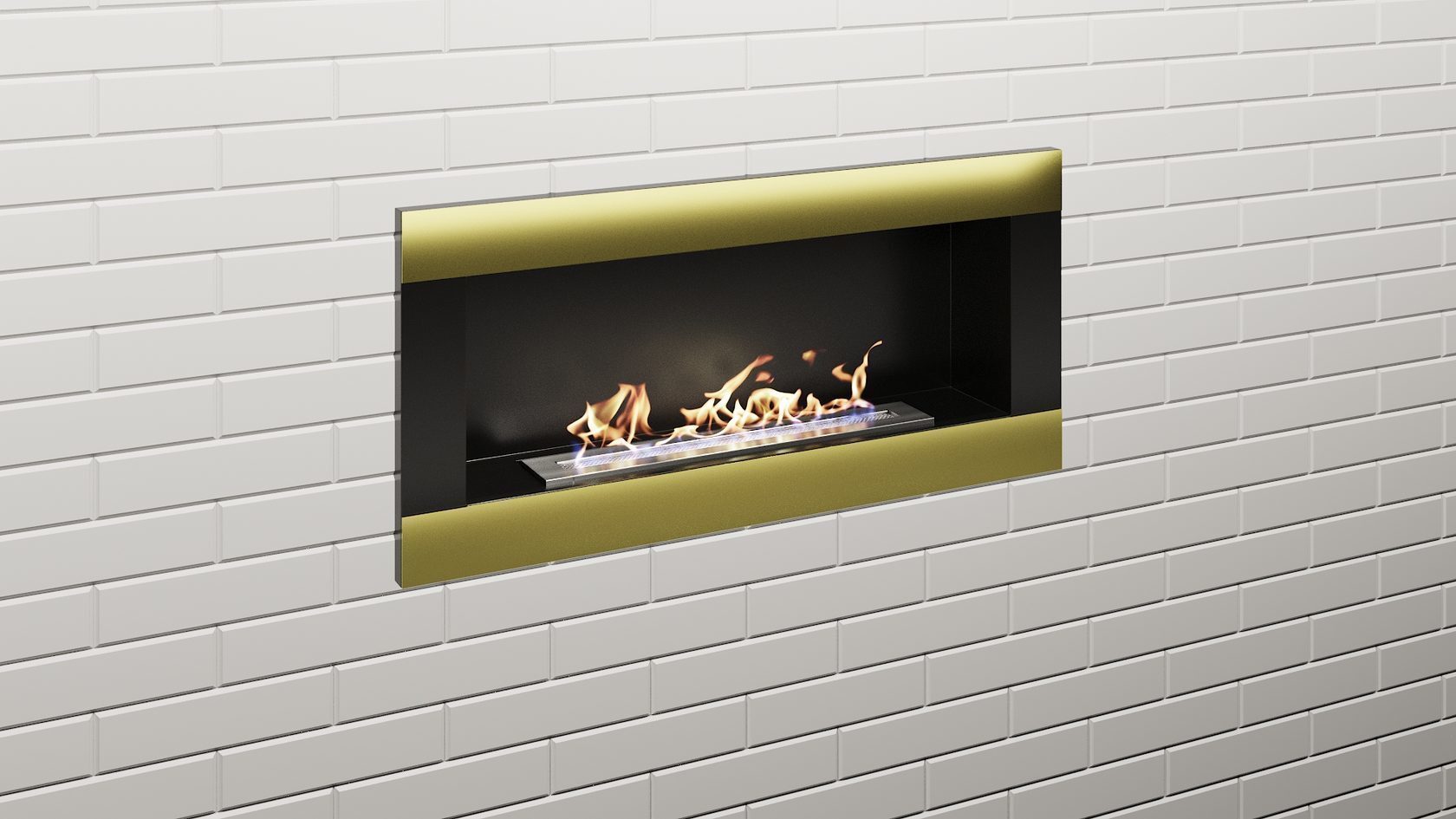 Биокамин "Русский огонь" Голд 1100V встраиваемый с защитным и декоративным стеклом по цене 52 100 руб.