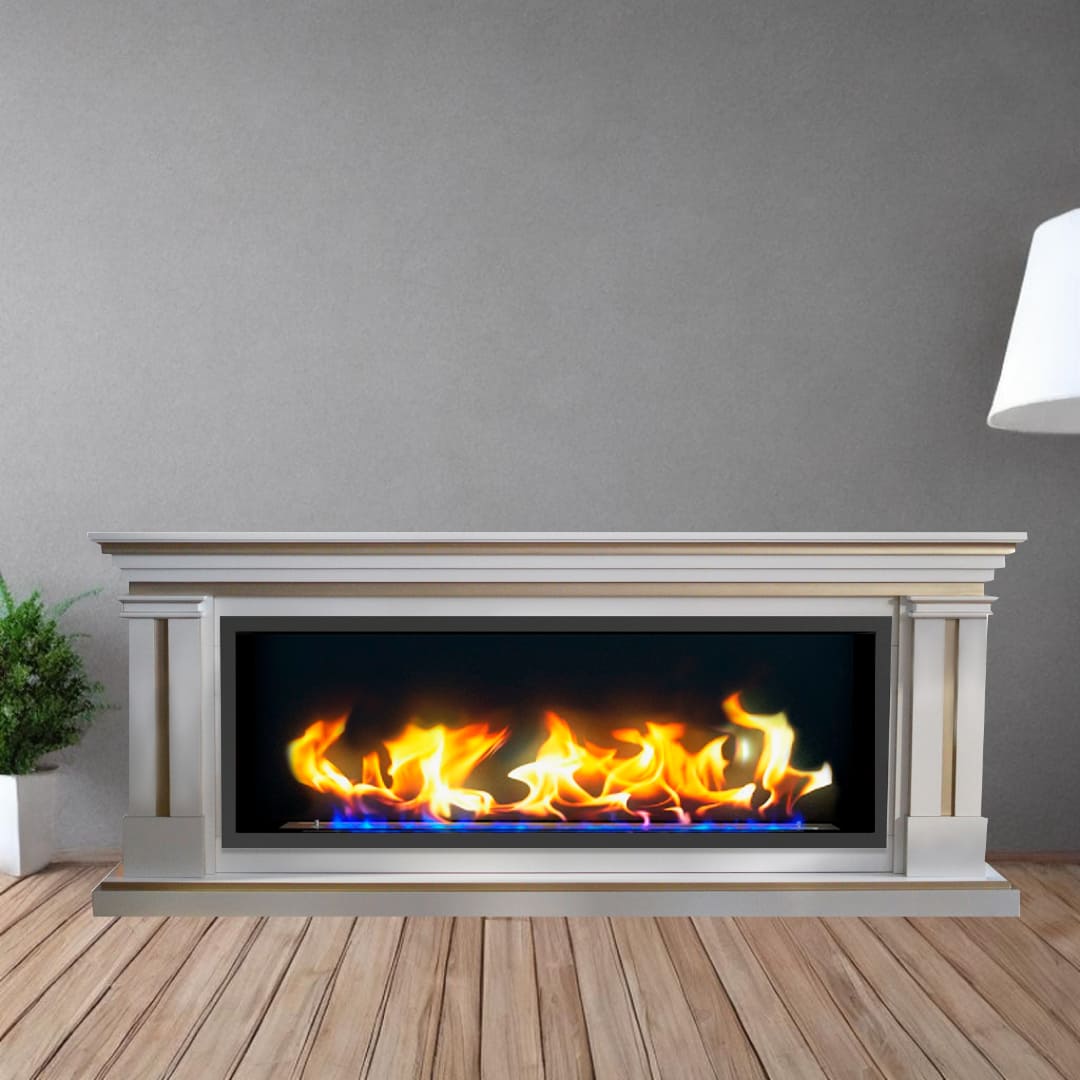 Биокамин в линейном портале "Русский огонь" Вермонт с декоративным стеклом (стемалитом) по цене 105 650 руб.