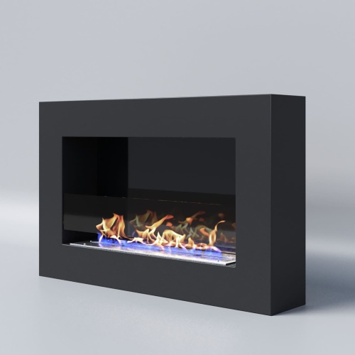 Биокамин "Русский огонь" Лофт 800N настенный (высота 500мм) с декоративным стеклом (стемалитом)