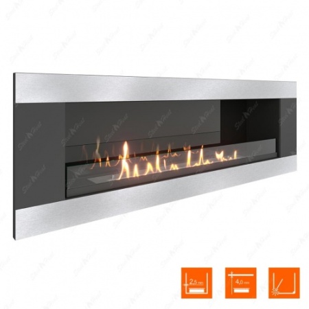 Биокамин SteelHeat LONG-H 1200 стекло + стемалит по цене 60 200 руб.