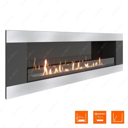 Биокамин SteelHeat LONG-H 1200 XL стекло + стемалит по цене 55 744 руб.